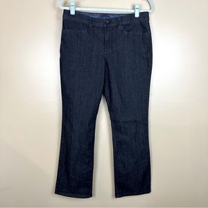 GLORIA VANDERBILT Mona Black Denim Look Trouser Pants 6 Short Casual Office